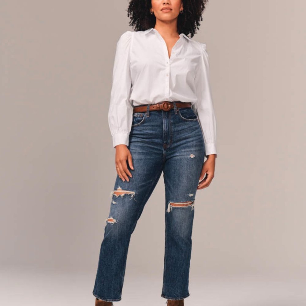 Curve Love Ultra High Rise Ankle Straight Jeans